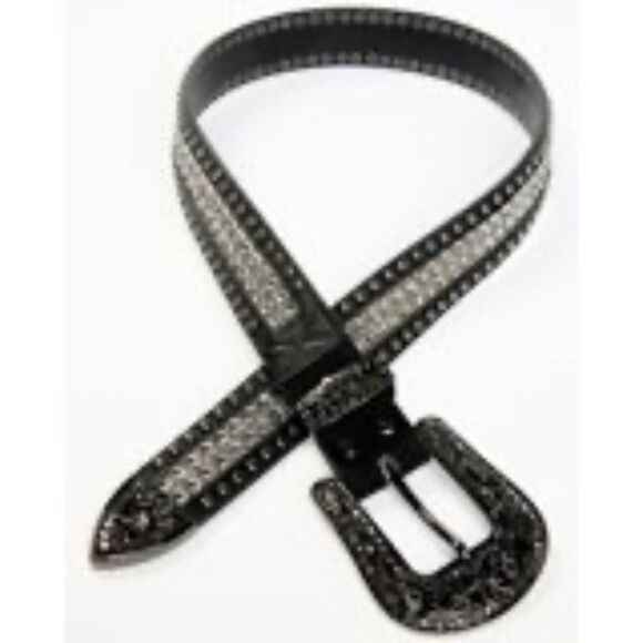 Wonderwest Accessories - Wonderwest- Rhinestone Belt Black